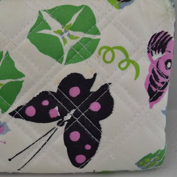 Vera Bradley White Pink Green Casey Sateen Wallet Clutch Limited Edition - Picture 5 of 6